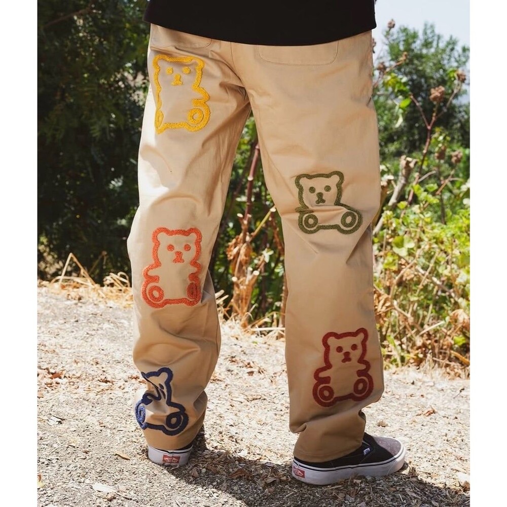 Teddy Fresh Chenille Bear Patch Pants, Relaxed Fit Unisex size 30